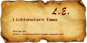 Lichtenstern Emma névjegykártya